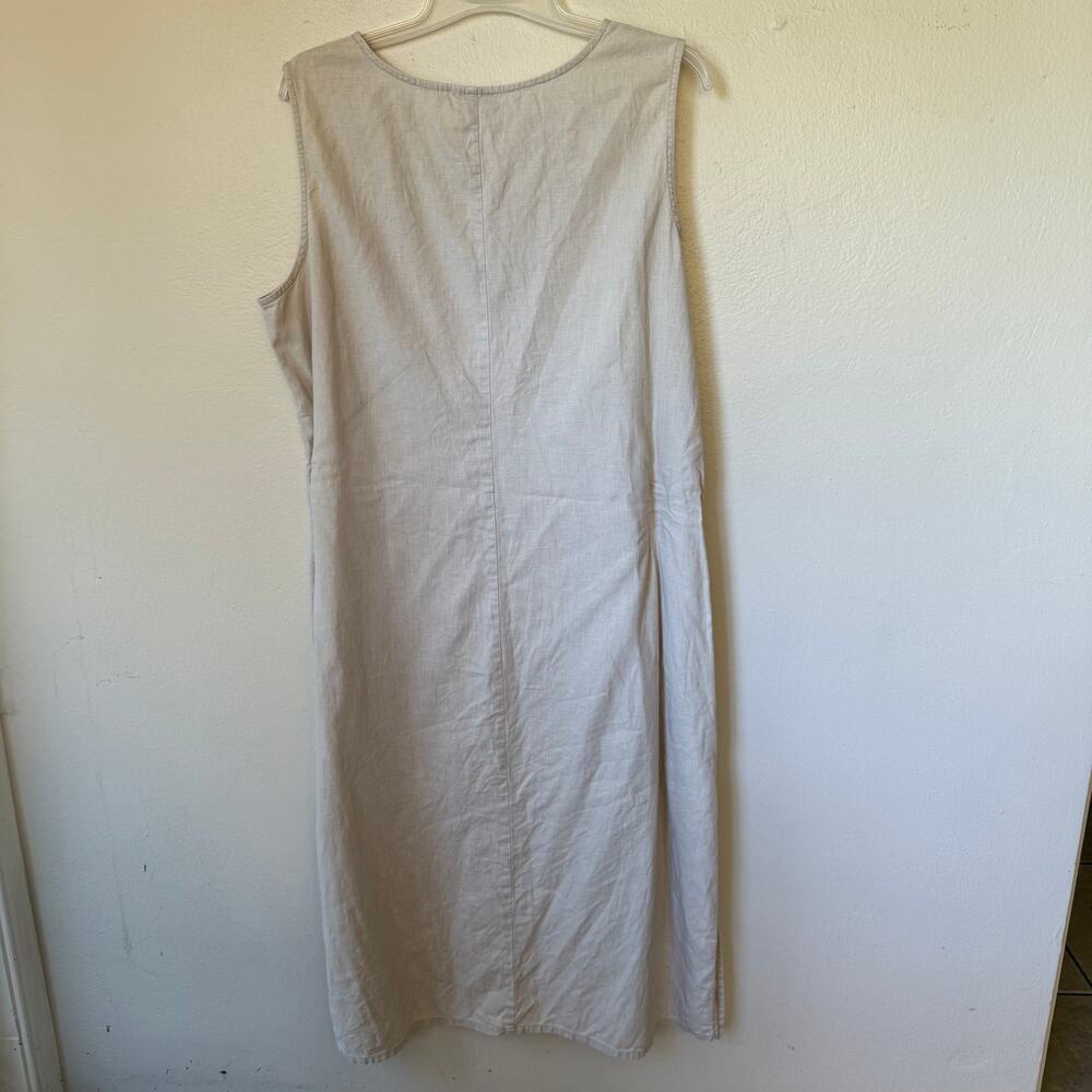 LINEN Embroidered No Tag MIDI Long Tank Dress Size 1X - Picture 4 of 11